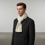 Langer Gestrickter Unisex Schal mit Rippenstruktur – Beige