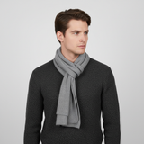 Langer Gestrickter Unisex Schal mit Rippenstruktur – Hellgrau
