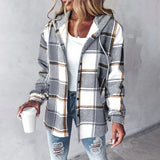 Lässige Hemdjacke Mit Kapuze - Felicia – Grau