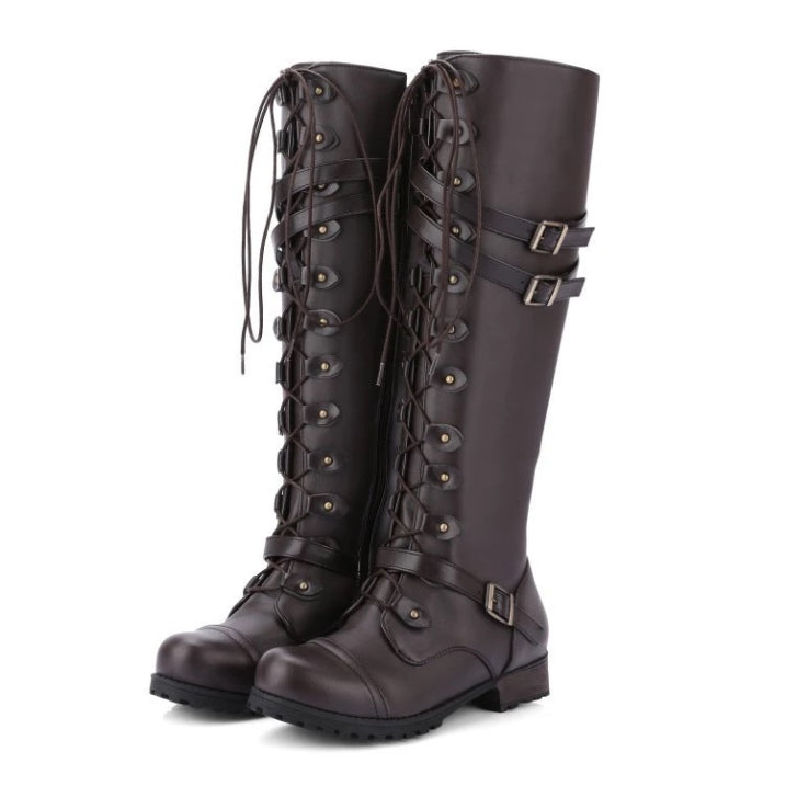 Lässige Schnürstiefel mit Markanten Schnallen