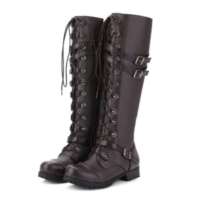 Lässige Schnürstiefel mit Markanten Schnallen