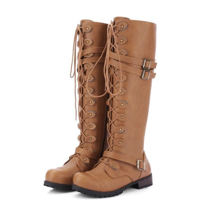 Lässige Schnürstiefel mit Markanten Schnallen