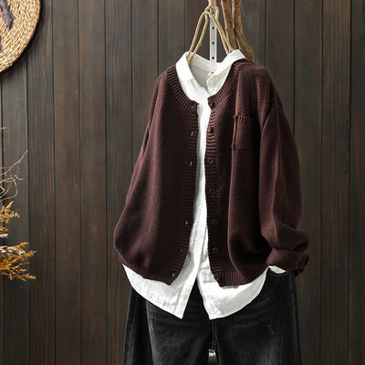 Lässige Strickjacke mit Praktischer Tasche für Eleganz