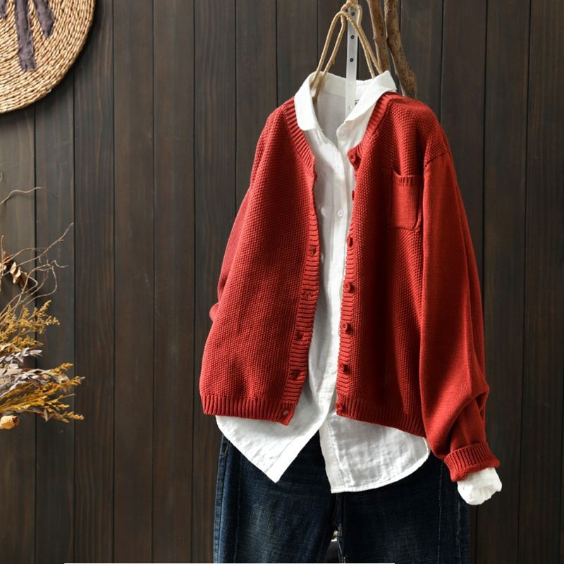 Lässige Strickjacke mit Praktischer Tasche für Eleganz