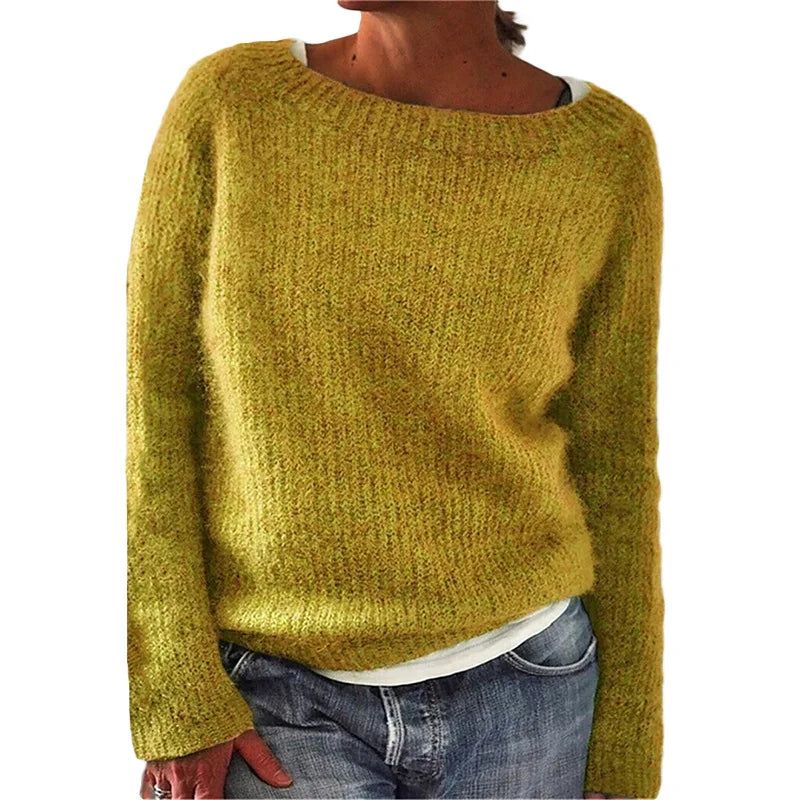 Lässiger Strickpullover mit Bootsausschnitt