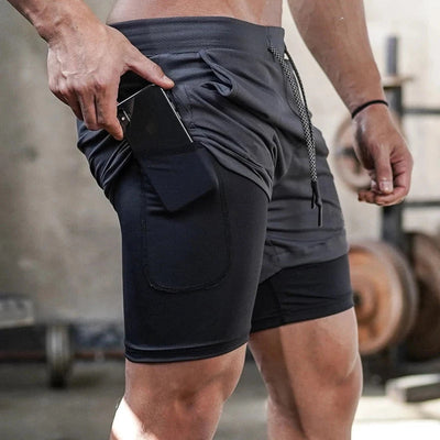Laufshorts – Schnell trocknend – Kordelzug – 2-in-1-Shorts – Fitnessshorts für Männer