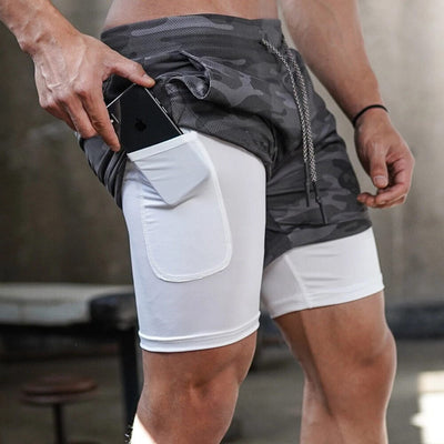 Laufshorts – Schnell trocknend – Kordelzug – 2-in-1-Shorts – Fitnessshorts für Männer