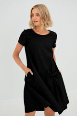 Clara | Luftiges Leinen-Sommerkleid für Damen – Schwarz
