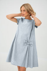 Clara | Luftiges Leinen-Sommerkleid für Damen – Hellblau
