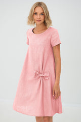 Clara | Luftiges Leinen-Sommerkleid für Damen – Rosa