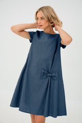 Clara | Luftiges Leinen-Sommerkleid für Damen – Blau