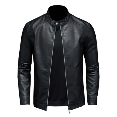 Lederjacke - Herren Zip-Up Moto Biker Jacke