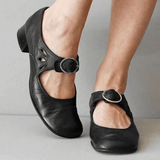 Ledersandale Damen | Verstellbarer Riemen & Bequemer Halt – Schwarz