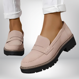Lederschuhe Loafer Damen | Rutschfeste Sohle & Druckstellenfrei – Rosa