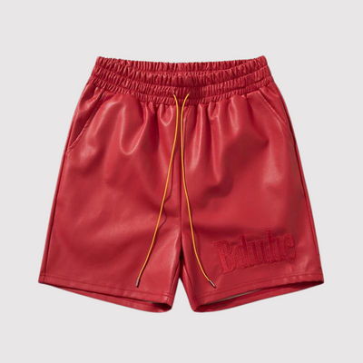 Ledershorts - Kordelzug - Elastische Taille - Shorts für Männer - Männerkleidung