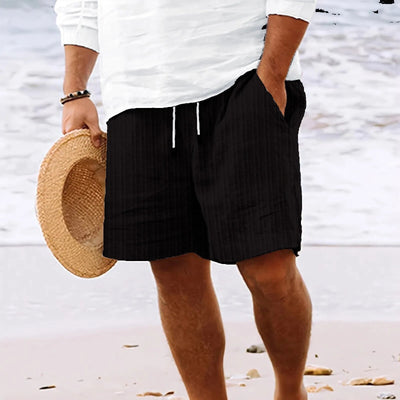Leinen-Shorts – lockere Passform – Kordelzug – Sommershorts – Herren-Shorts