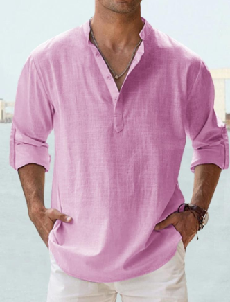 Leinenhemd | Baumwolle | Leicht | Langärmliges Leinenhemd | Herrenhemd
