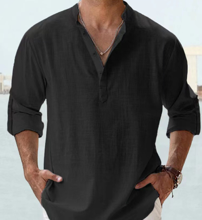 Leinenhemd | Baumwolle | Leicht | Langärmliges Leinenhemd | Herrenhemd