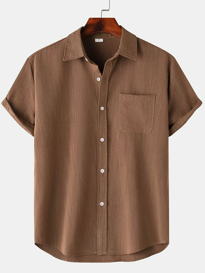 Leinenhemd - Kurzarm - Button-Up - Sommerhemd - Herrenhemden