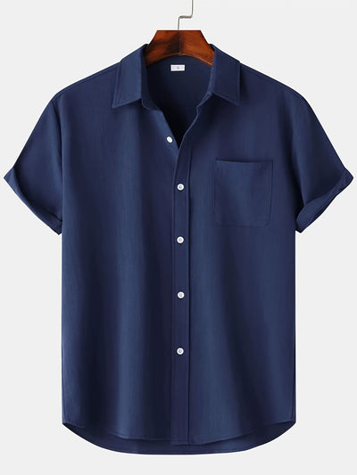 Leinenhemd - Kurzarm - Button-Up - Sommerhemd - Herrenhemden