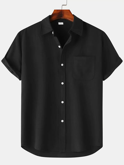 Leinenhemd - Kurzarm - Button-Up - Sommerhemd - Herrenhemden