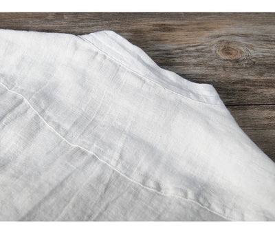 Leinenhemd – mit Knöpfen – leicht – Kurzarmhemd – Herrenhemden