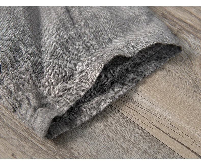 Leinenhemd – mit Knöpfen – leicht – Kurzarmhemd – Herrenhemden