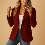 Leocadia | Eleganter Damenblazer Slim Fit Frühling – Bordeaux