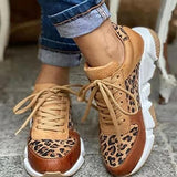 Elisa | Stilvolle Damen-Frühlings-Sneaker mit Leopardenmuster und Schnürung – Leopardenmuster