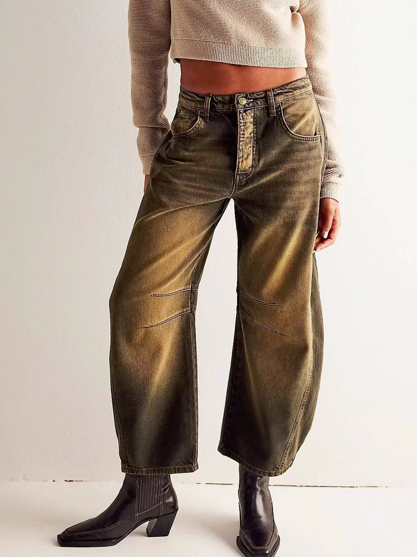 Leoparden Fassjeans für Selbstbewusste Styles