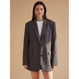 Levia | Damen Blazer mit Revers und Schnitt – Grau