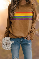 Maya | Farbenfroher Retro-Streifen Sweatshirt Mit Bequemer Passform – Gelb
