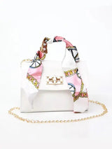 Lima Handtasche Damen | Braune Lederhandtasche mit Goldverschluss – Weiß