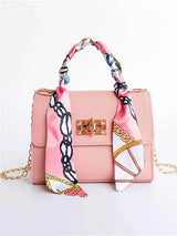 Lima Handtasche Damen | Braune Lederhandtasche mit Goldverschluss – Rosa