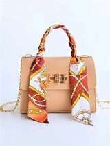Lima Handtasche Damen | Braune Lederhandtasche mit Goldverschluss – Hellbraun