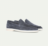 Loafer Herren | Cleaner Wildleder-Slipper mit leichter Plateausohle – Dunkelgrau
