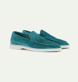 Loafer Herren | Cleaner Wildleder-Slipper mit leichter Plateausohle – Dunkelgrün