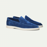 Loafer Herren | Cleaner Wildleder-Slipper mit leichter Plateausohle – Blau
