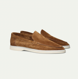 Loafer Herren | Cleaner Wildleder-Slipper mit leichter Plateausohle – Braun