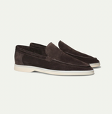 Loafer Herren | Cleaner Wildleder-Slipper mit leichter Plateausohle – Dunkelbraun