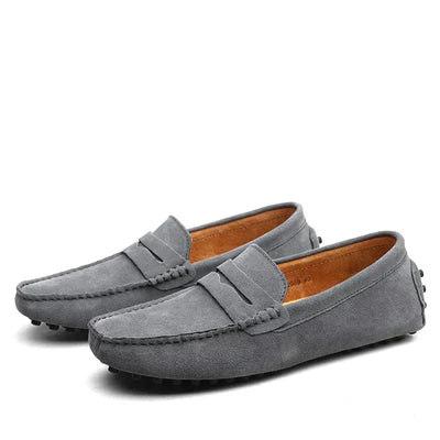 Loafers - Flache Wildleder-Mokassins für Männer im italienischen Stil