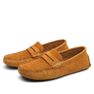 Loafers - Flache Wildleder-Mokassins für Männer im italienischen Stil