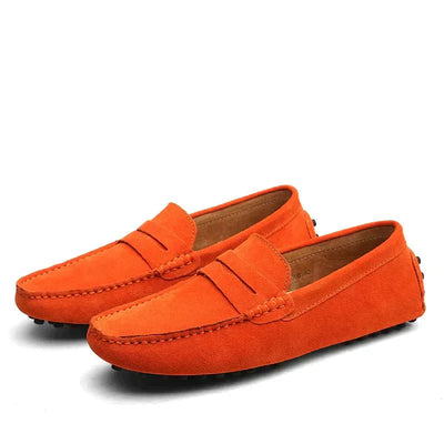 Loafers - Flache Wildleder-Mokassins für Männer im italienischen Stil