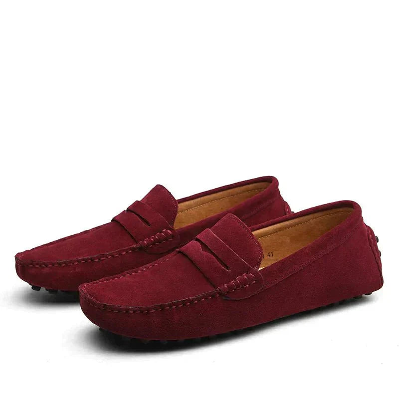Loafers - Flache Wildleder-Mokassins für Männer im italienischen Stil