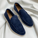 Max | Herren Frühling Wildleder Slip-On Loafers – Marineblau
