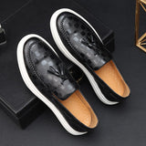 Loafers Herren | Eleganter Quasten-Loafer mit Streetwear-Sohle – Schwarz