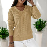 Lockergeschnittener Langarm-Pullover - Carla – Beige