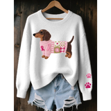Lotter | Damen Pullover mit Dackel Design – Weiß