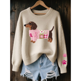 Lotter | Damen Pullover mit Dackel Design – Beige
