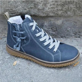 Lozenda - Elegante Lederstiefel im Vintage-Stil – Blau